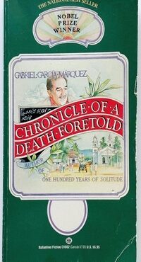 Front book cover of chronicle of death foretold